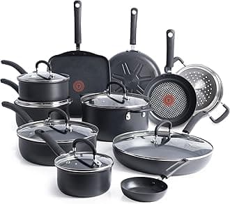 T-fal Ultimate Hard Anodized Nonstick Cookware Set 17 Piece