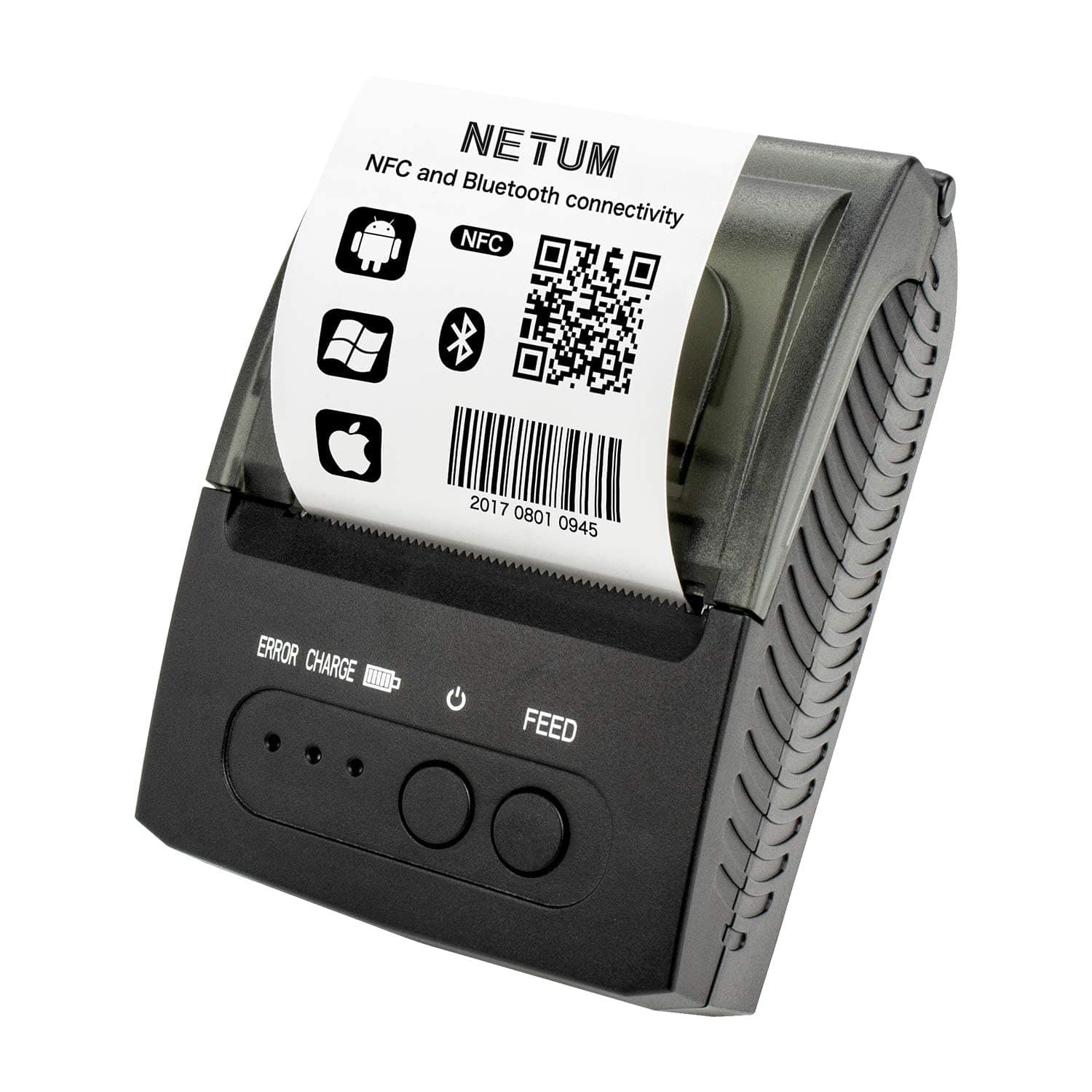 NETUM Bluetooth Receipt Printer, Portable 58mm Mini Thermal Printer without Carry Case, Compatible with Android/Windows