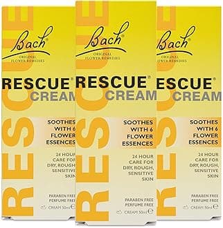 GB Rescue Cream 50ml 3 Pack Bundle, 24 Hour Moisturising Cream with Flower Essences for Emotional Wellness and Balance, Fragrance Free, Only for Skin, 3 x 50 ml