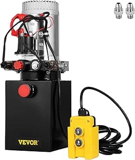 VEVOR Hydraulic Pump 12V DC Double Acting Hydraulic Power Unit 4L Steel Tank Hydraulic Pump Power Unit for Dump Trailer Car Lifting