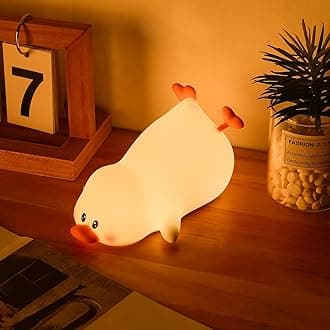 ZKLiLi Night Light for Kids Lamp, 16 Colors Lamp Cute, Dimmable Baby Night Lights for Nursery,Silicone Rechargeable Nightlight for Kids Room, Kawaii Room Decor (Duck)