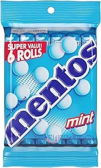 Mentos Chewy Mint Candy Roll, Mint, Mint Candies, 14 Pieces Per Roll, 6 Count Party Pack