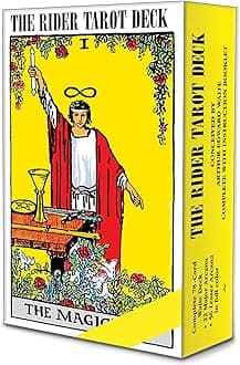 Primil Tarot Cards With Guide Book 78 Pieces The Rider Tarot Cards Decks For Beginners, Classic Traditional Standard Tarot Deck Fortune Telling Game Divination Tools (Design 10)