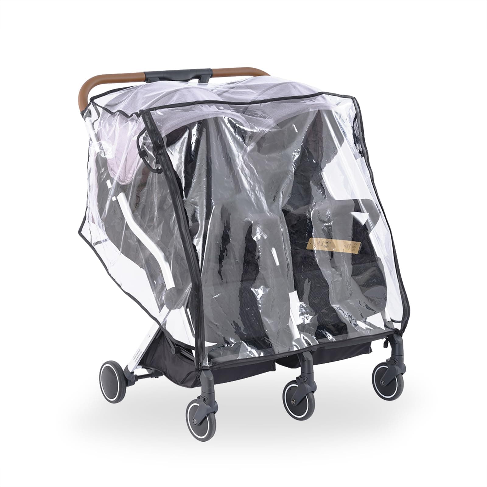 SeedFuture Double Stroller Rain Cover Side by Side Universal, Stroller Accessories Rain Cover for Double Pram Pushchair Outdoor Travel, Waterproof and Windproof Weather Shield for Baby Car Raincover