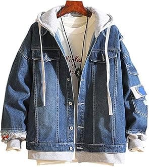 men's jean jacket with hood
