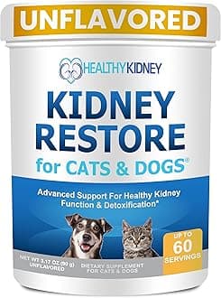 Kidney Restore Cats & Dogs Unflavored for Supporting Normal Kidney Function, Creatinine, Pet Renal Kidney Health Supplement Felines Canines