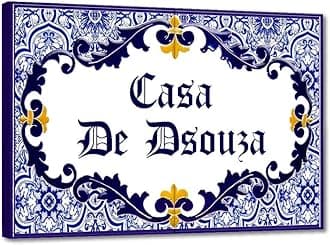 Nutcase Personalized Name Plates for home - Customized Outdoor Nameplate- Waterproof Sunboard Digital Print - Goa Portuguese Goan themed style