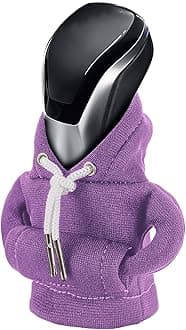 Gear Shift Hoodie, Universal Car Shift Knob Cover, Mini Hoodie for Car Shifter, Automotive Interior Cute Gadgets Car Accessories and Decorations Purple