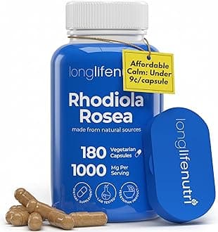 LongLifeNutri Rhodiola Rosea 500mg - 180 Vegetarian Capsules for Mental & Physical Health, Non-GMO, 3-Month Supply, Naturally Sourced & Laboratory Tested, Made in USA - Daily Wellness Supplement