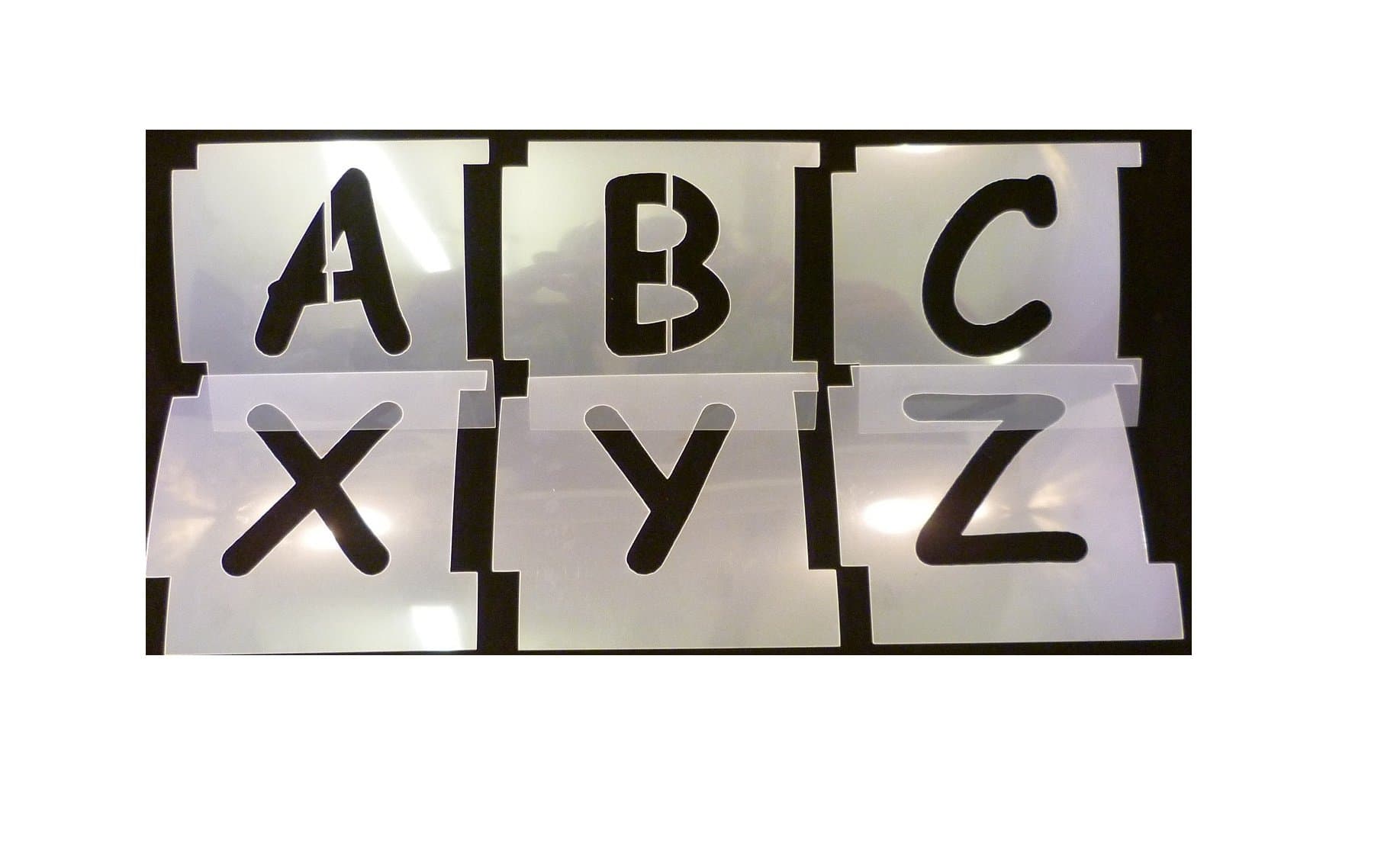25mm Professional Interlocking Stencil Kit. COMIC SANS Font, Upper Case. Made from 125micron Mylar Polyester