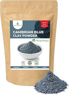 Cambrian Blue Clay Mask Powder | Blue Cambrian Clay from Russia for Face, Hair & Body | Natural Blue Clay Mask for Exfoliating & Detoxifying Care | Gentle Mineral Formula (8 oz)