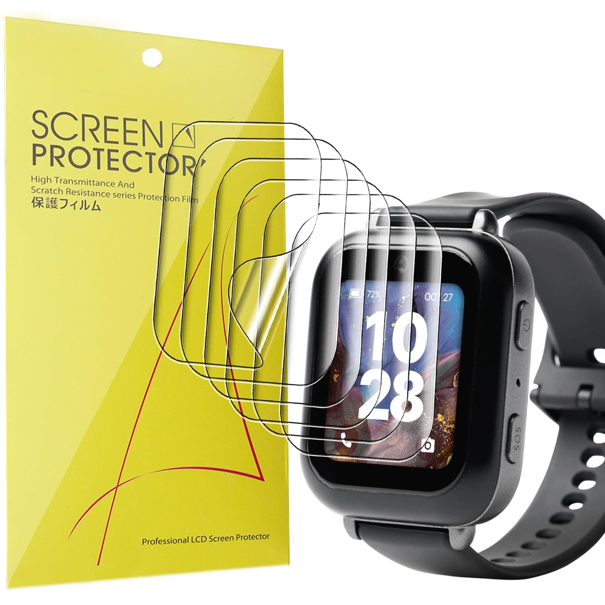 Lamshaw Compatible for Bark Watch Screen Protector, [6 Pack] Full Coverage TPU Clear Film Compatible for Bark Watch 1.5 Inches (6 Pack)