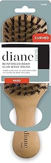 Diane Hard Reinforced Boar Curved Club Wave Hair Brush for Styling and Wave Maintenance, Perfect for Short Cuts, Fades, and Thick, Tight Curls