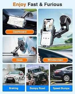 VANMASS 2025 True Upgrade [85+LBS] Phone Holders for Your Car [Strongest Suction & Clip] Cell Phone Mount Dashboard Windshield Vent Stand Cradle for iPhone 16 Pro Max 15 14 13 Android, Silver