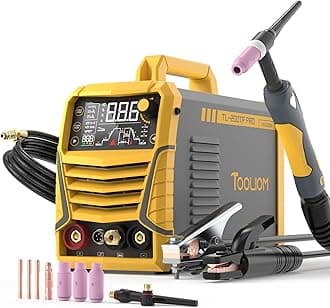 TOOLIOM 200A TIG Welder with Pulse, 4 in 1 Multifunctional TIG Welding Machine DC TIG/Spot TIG/Pulse TIG/Stick 110&220V Dual Voltage with Large Digital Display