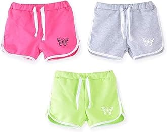KYDA KIDS® 3 Pack Girls Plain Shorts 100% Cotton Regular Fit Multicolor