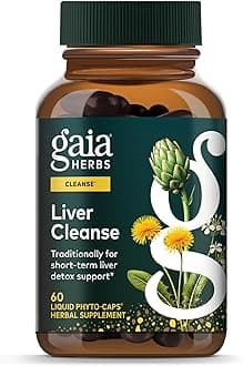 Gaia Herbs Liver Cleanse - Liver Health Support Herbal Supplement with Milk Thistle, Burdock, Turmeric Curcumin, Dandelion, and More - 60 Vegan Liquid Phyto-Caps (30 Servings)