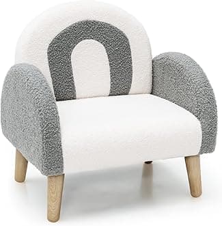 INFANS Kids Sofa, Toddler Armchair with Solid Wooden Frame Anti-Tipping Design Plush Fabric, Upholstered Children Chair for Kindergarten Playroom Preschool, Gift for Boys Girls, Toddler Couch