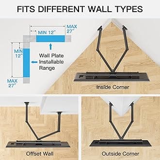 PERLESMITH Corner TV Wall Mount Full Motion- Corner TV Bracket Fits 37-65 Inch LED, LCD 4K Flat Curved Screen TVs- Hold up to 99 lbs Max VESA 600x400 W/Tilt, Swivel and Level