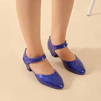 Women's Ankle Strap Cut Out Closed Toe Low Block Heels Pumps Retro Shoes Hook and Loop D'Orsay Comfortable Vintage Dressy Wedding Party Work Church Shoes