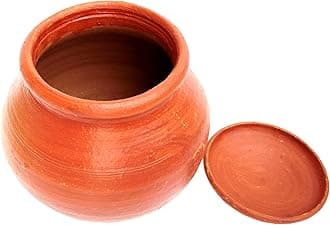 Handcrafted 1.5 LTR,Eco-Friendly Terracotta Earthen Clay Curd/Dahi/Yoguart/Biryani Clay/Mud Cooking Pot | Dal/Mathani Handi | Mitti Yogurt Bowl for Setting/Serving,1 Piece,Red