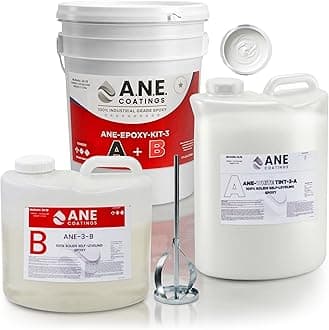 Self Leveling Epoxy Resin Kit – ANE Garage Floor Epoxy Kit Spreads Seamlessly. Durable, Industrial Grade Clear Epoxy Resin for Concrete Floors and Countertops - White