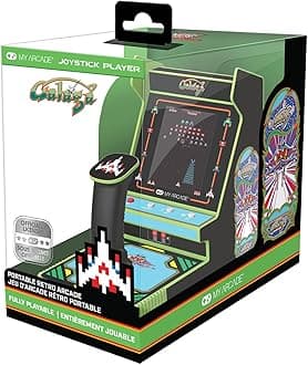 My Arcade Galaga Joystick Player : Officially Licensed Galaga and Galaxian Video Game Console, Fun Portable Mini Game 3.2" Full Color Display