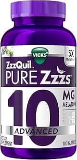 Pure Zzzs Advanced Melatonin Gummies, Melatonin 10mg, Sleep Aid, with Chamomile & Lavender, Melatonin Sleep Gummies, Sleep Aids for Adults, Berry Flavored, 100 Sleep Gummies