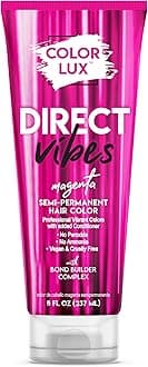 Direct Vibes Semi-Permanent Hair Color, Magenta, Vibrant & Long-Lasting Shade, Ammonia-Free, Vegan, Sulfate-Free, Paraben-Free, 8 fl oz