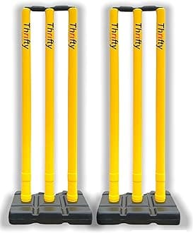 Thrifty Sports® Combo of 2 Full Size Set 32" Heavy Plastic Cricket Stump Set (YlwBlk)