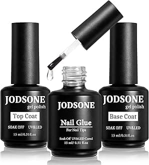 JODSONE 15ml Nail Glue Gel for Nail Tips Long Lasting Extension Glue for Clear Nail Tips Base Coat Top Coat All Need Lamp Cured