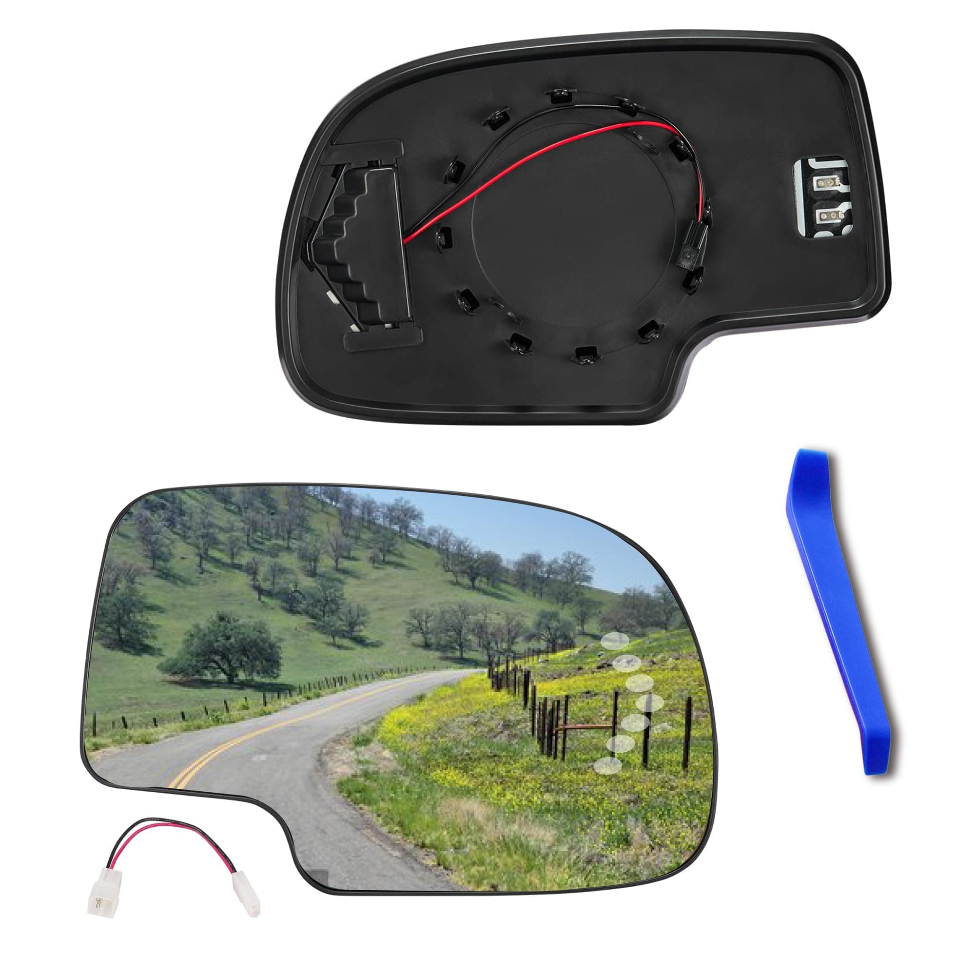 Left Driver Side Mirror Replacement For 2003 2004 2005 2006 2007 Cadillac,Gmc Sierra Accessories,Yukon,Chevy Silverado Accessories With Heated,Rear Holder &Led Turn Signal,Truck Mirrors