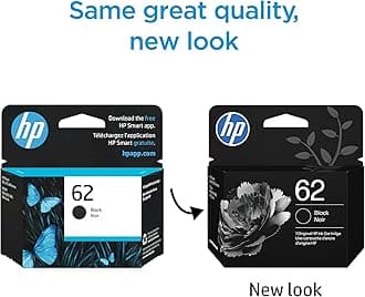 HP 62 Black Ink Cartridge | Works with ENVY 5540, 5640, 5660, 7640, OfficeJet 5740, 8040, OfficeJet Mobile 200, 250 | Instant Ink Eligible | C2P04AN | Packaging May Vary