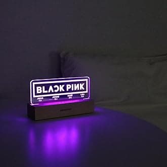 MEMELIGHT Black.Pink Night Light, Kpop Merchandise, Korean Idol Lamp for Blink, 7RGB Color, Dimmer, 8.3 x 4.2 x 1.7