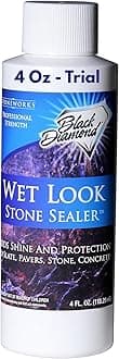 Black Diamond Stoneworks Wet Look Natural Stone Sealer Provides Durable Gloss and Protection to: Pavers, Slate, Concrete, Sandstone, Driveways, Garage Floors. Interior or Exterior. (Trial)