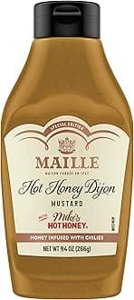 Maille x Mike's Hot Honey Special Edition Savory-Sweet Condiment with a Spicy Kick Hot Honey Dijon Mustard Gluten-Free, Shelf-Stable 9.4oz