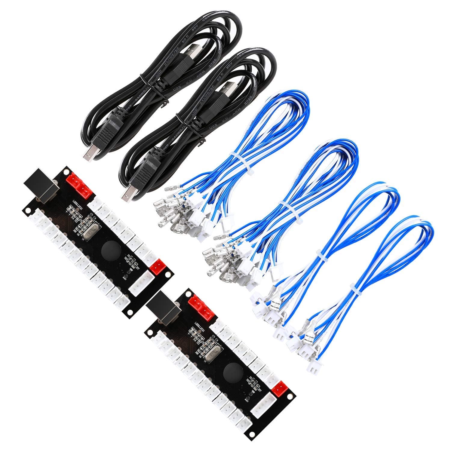 Droya Zero Delay Arcade USB Encoder Pc to Joystick for Mame Jamma & Other Pc Fighting Games(Fit for 2pin Joystick + Sanwa Style Push Button)