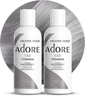 Adore Semi-Permanent Haircolor #155 Titanium 4 Ounce (118ml) (2 Pack)