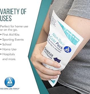 Dynarex Instant Cold Packs with Urea - Disposable Ice Packs for Injuries, Muscle & Joint Pain, Cramps, Headache - Quick Cold Compress Packs for Sprain & Bruises - Individually Packed - 24-Pack, 5"x9"