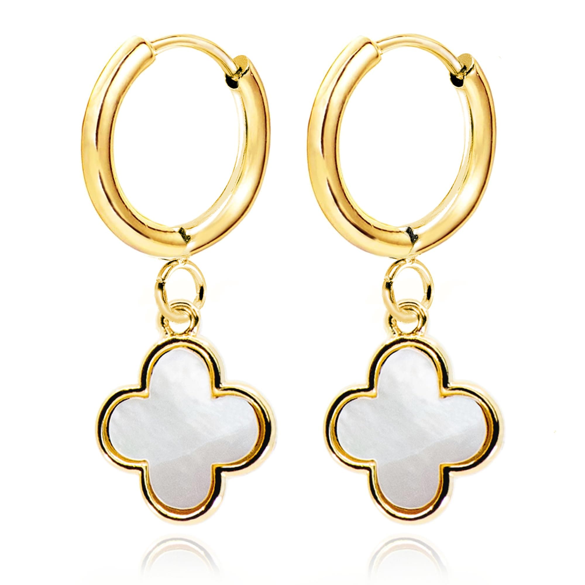 White Clover Dangle Earrings