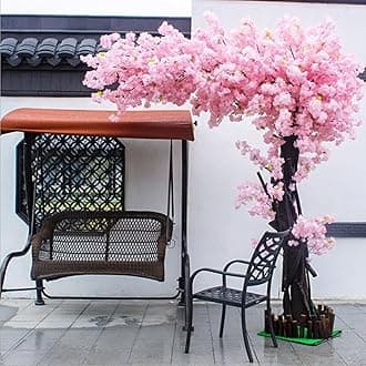 8.2Ft Cherry Blossom Artificial Tree, Handmade Natural Faux Peach Blossom Tree Blossom Trees Fake Cherry Blossom Tree Indoor Outdoor Home Office Party Wedding (8.2x8.2Ft)