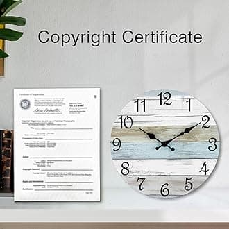 CHYLIN Wall Clock Quiet Non-Ticking Wall Clock Battery Operated Rustic Coastal Country Clock Bathroom Kitchen Decor (10 inch)