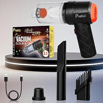Pivalo 2-in-1 Vacuum Cleaner with Filter 3 Nozzles USB Cable Power Suction Rechargeable Battery Portable Wireless Mini Car Air Blower for Dry Cleaning Car Home Office Traveling (1Pc, Black)