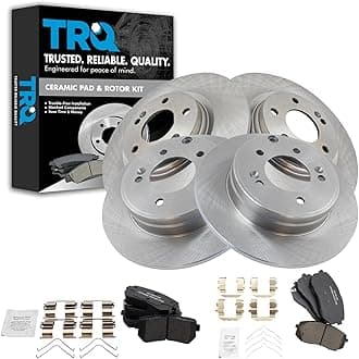 TRQ Front and Rear Brake Pad & Rotor Kit Brake Pads Brake Rotor Ceramic Compatible with 2016-2019 Hyundai Sonata 2016-2018 Kia Optima