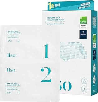 ilso Natural MILD Clear Nose Patch/Blackhead Remover for Nose/Targets PORES & PIMPLES/Facial Skin Care/Dermatologist Approved/Korean Skin Care to Absorb Acne Nose GUNK (5 PCS)