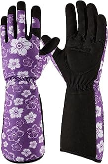 COOLJOB Thorn Proof Rose Pruning Garden Gloves for Women, Long Sleeve Padded Yard Work for Bush, Blackberry, Cactus, Heavy Duty/Puncture Resistant/Machine Washable, Large, Purple