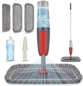 Spray Mops for Cleaning Floors - MEXERRIS Floor Flat Mop with 3 Washable Reusable Pads &1 Refillable Bottle - Wet Mop Dust Dry Mops For Hardwood Laminate Vinyl Tile Ceramic Floors Cleaning