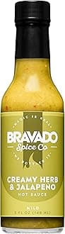 Creamy Herb And Jalapeño Hot Sauce By Bravado Spice Gluten Free, Vegan, Low Carb, Paleo Hot Sauce All Natural 5 oz Hot Sauce Bottle Award Winning Gourmet Hot Sauce