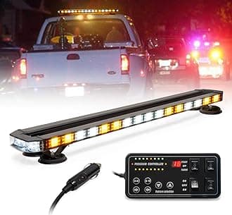 LUMENIX - 38" Roof Emergency Strobe Light Bar Magnetic Mount with LED Flashing Light, Traffic Light with Alley and Dismantling Light for Vehicles