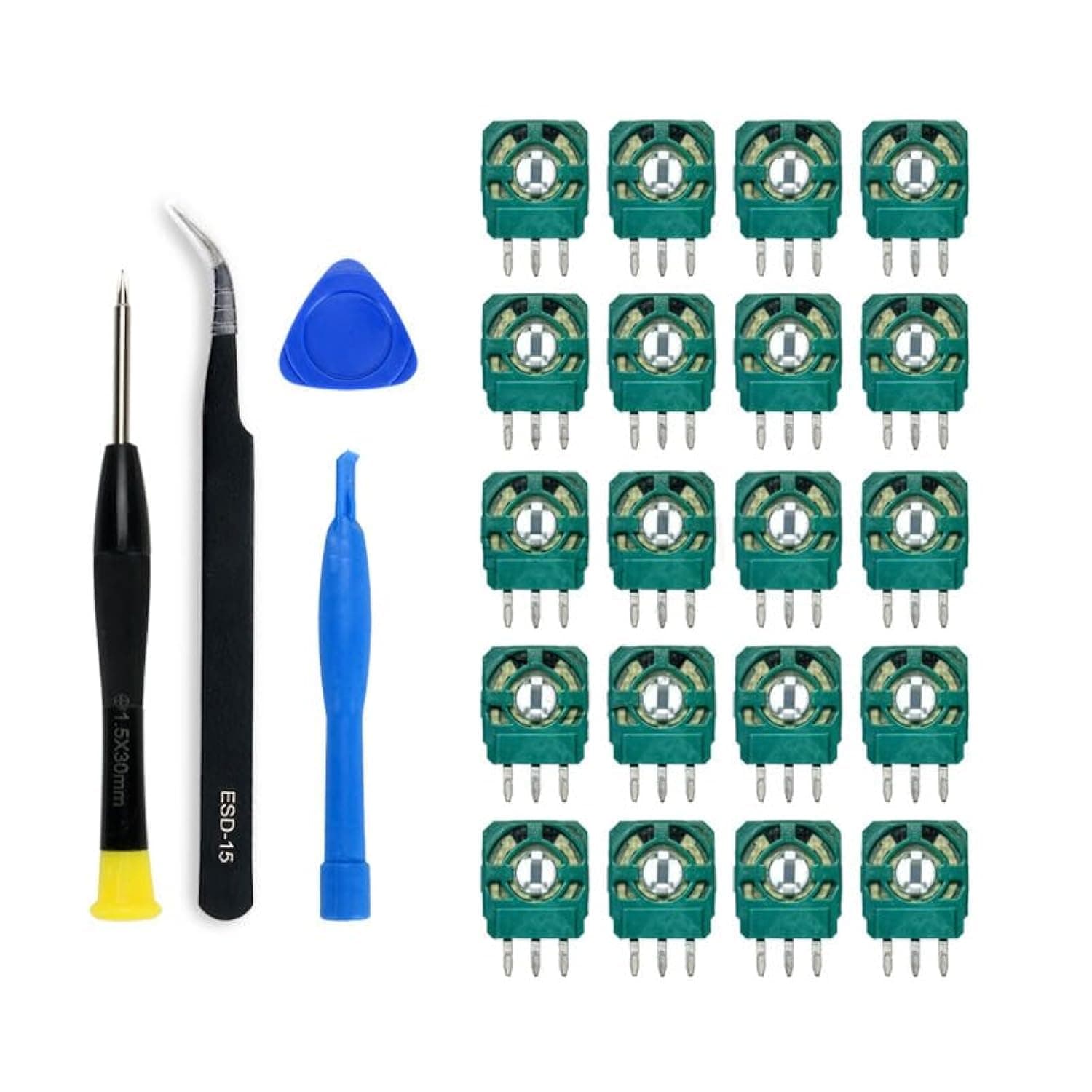 20pcs 2K3 Ohm Potentiometer Replacement for PS5 Dualsense Controller, Trim Pot Resistor Thumbstick Module Sensor with Repair Kit for ALPS Analog Joystick